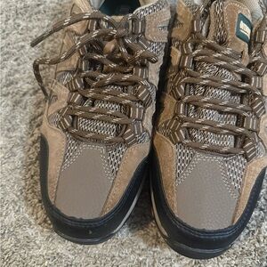 Brown and Black Athletic Trail Shoes with Rugged Outsole